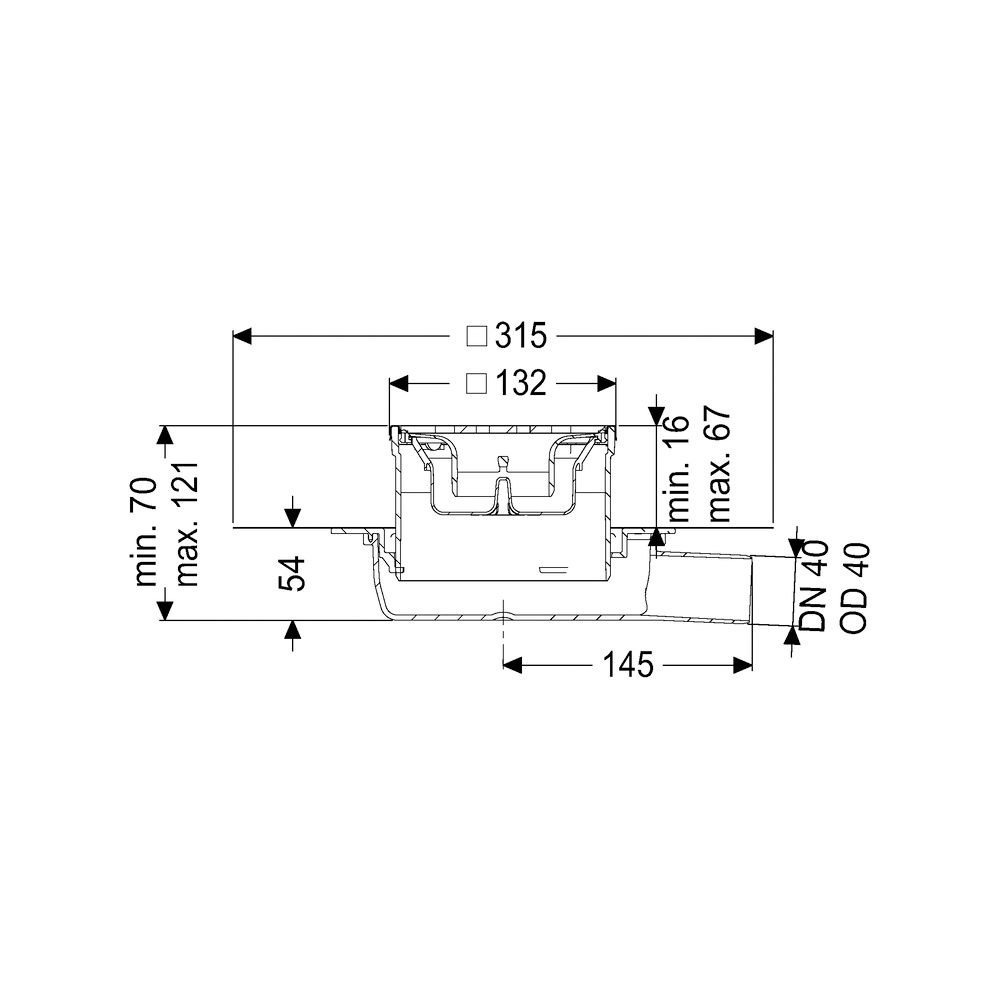 Kessel Bodenablauf Der Ultraflache 54 DN 40 WaD Designrost Kessel L und L... KESSEL-44740.63M 4026092080764 (Abb. 2)