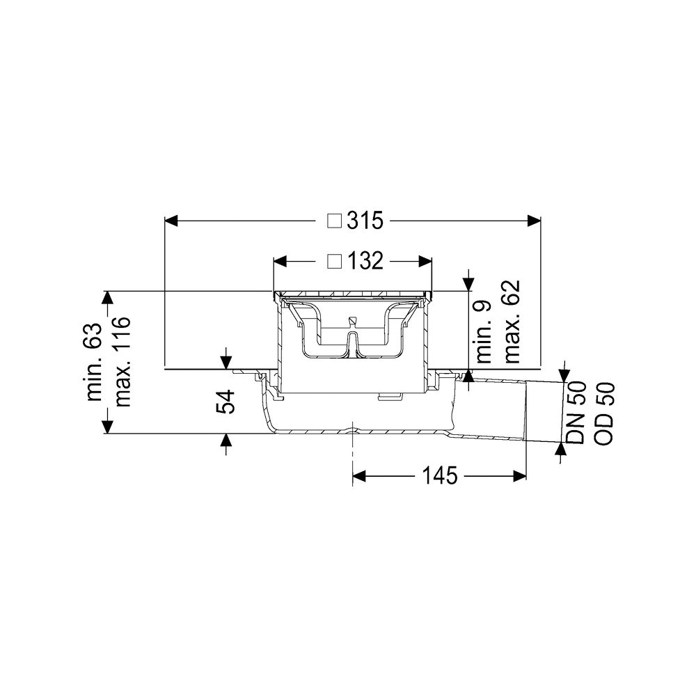 Kessel Bodenablauf Der Ultraflache 54 DN 50 WaD Designrost Kessel... KESSEL-44750.62M 4026092080856 (Abb. 2)