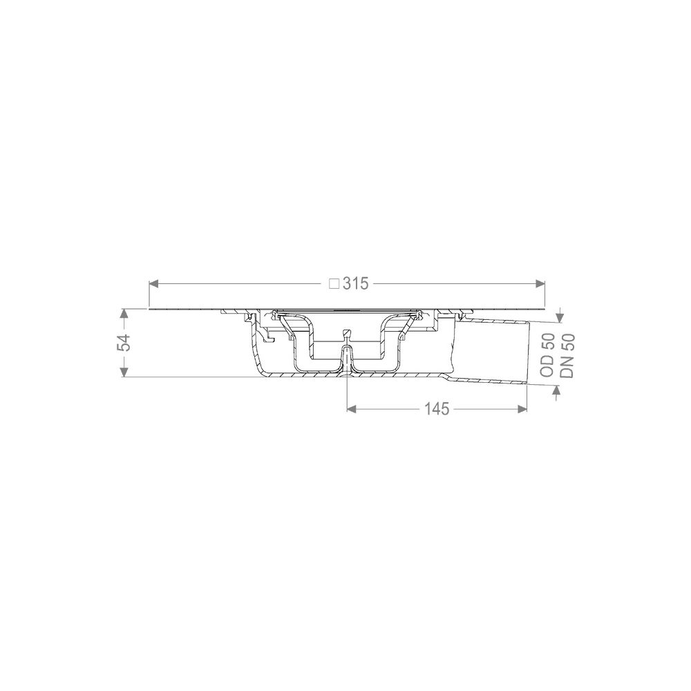 Kessel Der Ultraflache Grundkörper 54 DN 50 WaD, Sperrwasserhöhe 22mm... KESSEL-44750M 4026092080702 (Abb. 2)
