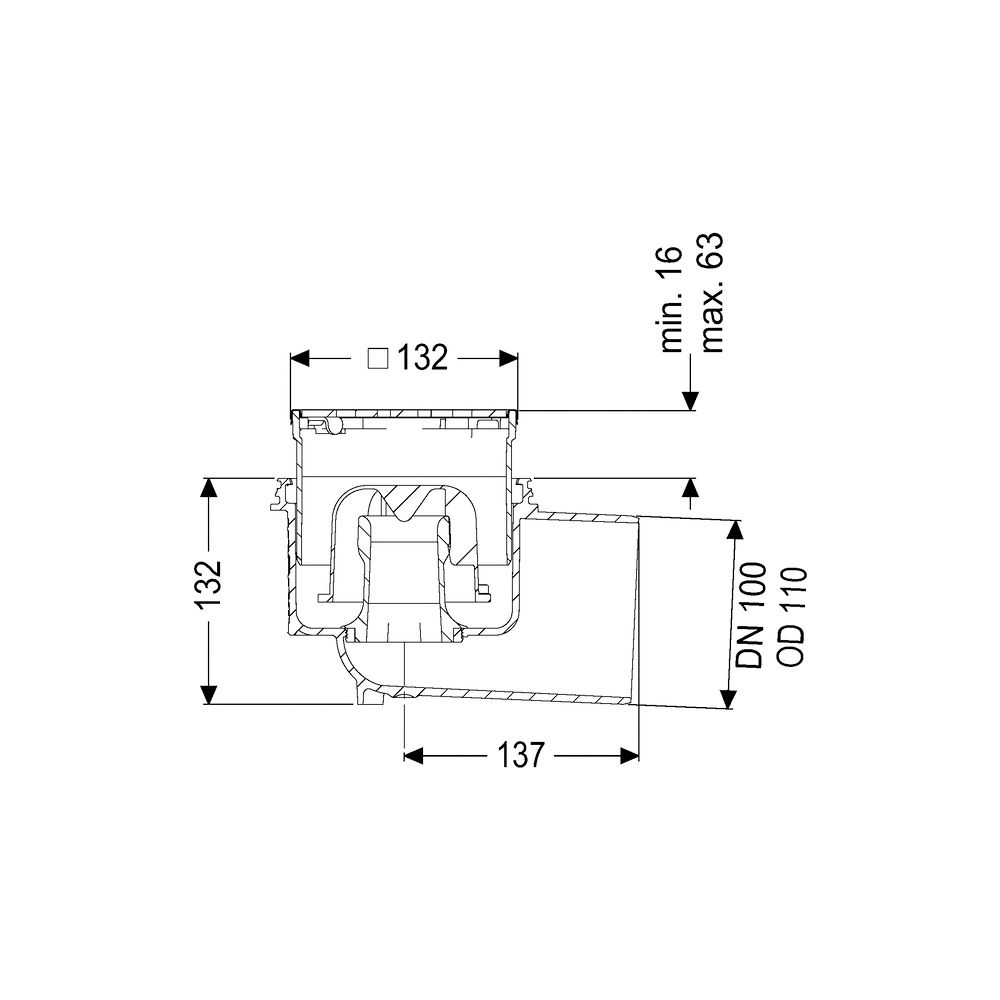 Kessel Boden-/Deckenablauf Practicus DN 100 Designrost, seitlich... KESSEL-45110.63 4026092052846 (Abb. 2)