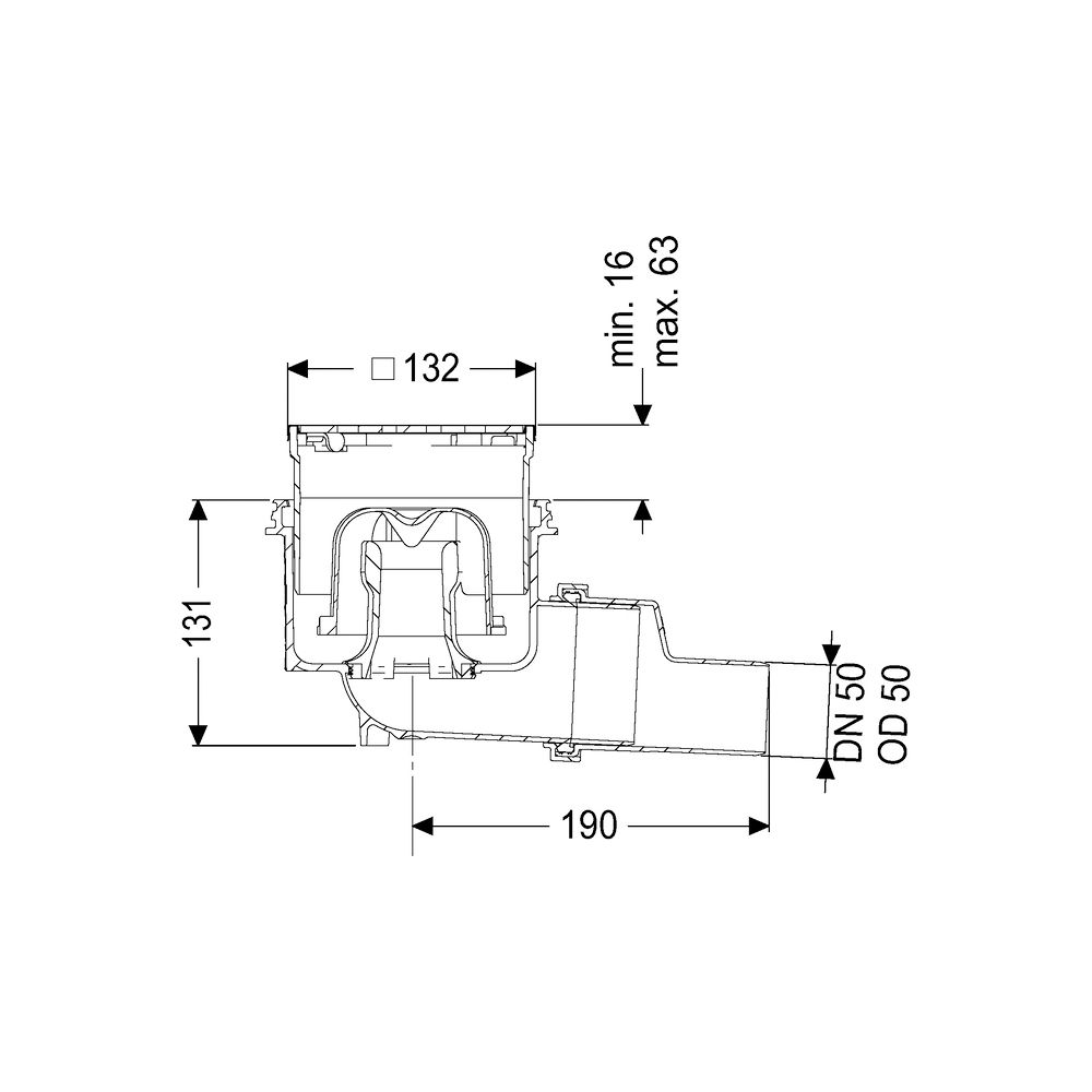 Kessel Boden-/Deckenablauf Practicus DN 50 Designrost, seitlich... KESSEL-45150.63 4026092052730 (Abb. 2)