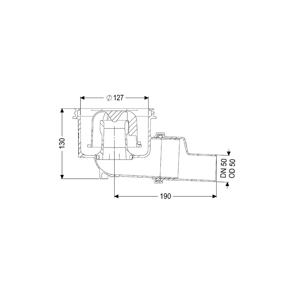 Kessel Practicus Grundkörper DN 50, Auslauf seitlich... KESSEL-45150 4026092033548 (Abb. 2)