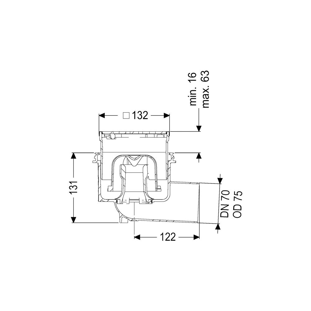 Kessel Boden-/Deckenablauf Practicus DN 70 Designrost, seitlich... KESSEL-45170.63 4026092052754 (Abb. 2)