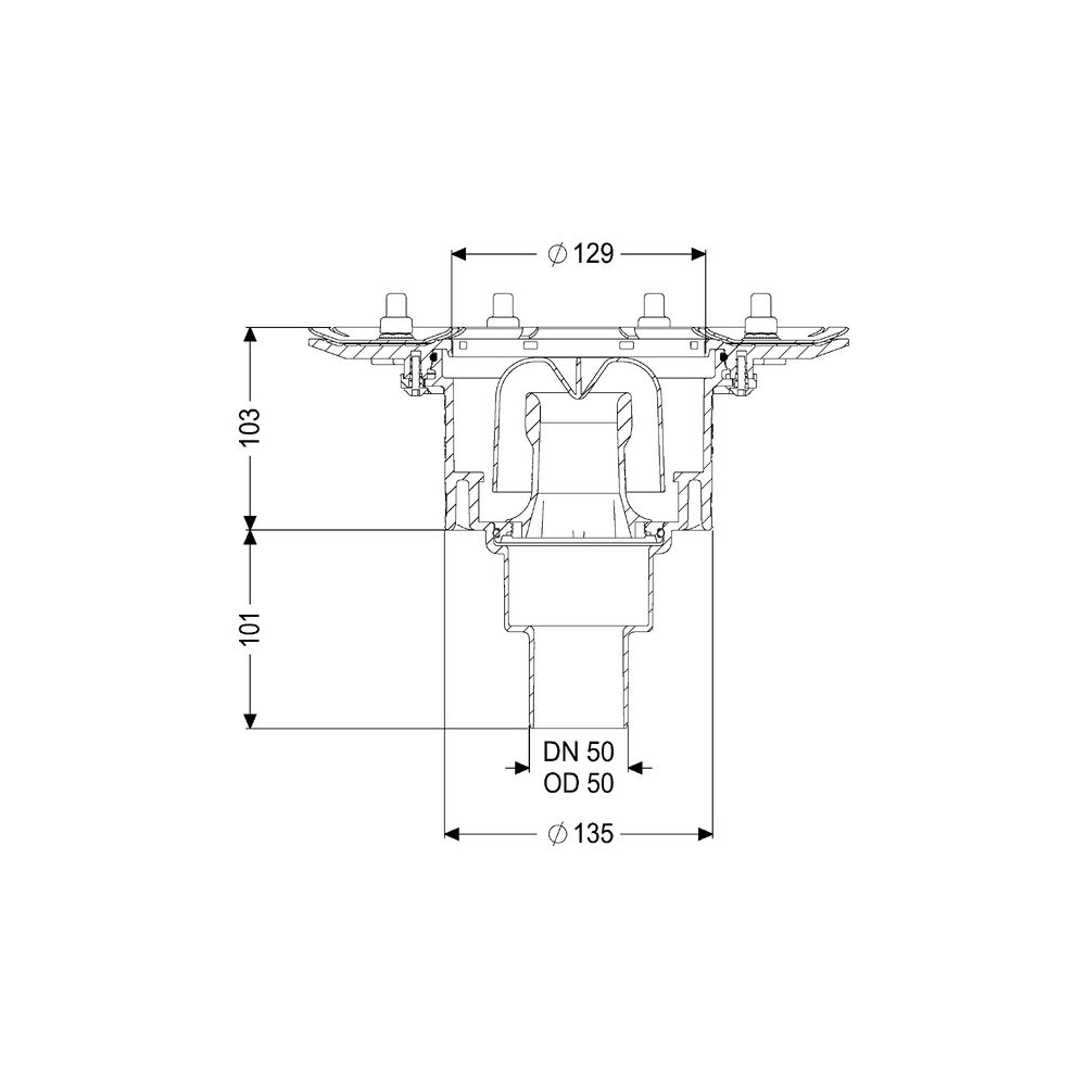 Kessel Practicus Grundkörper Pressflansch DN 50, Auslauf senkrecht... KESSEL-45259 4026092033807 (Abb. 2)