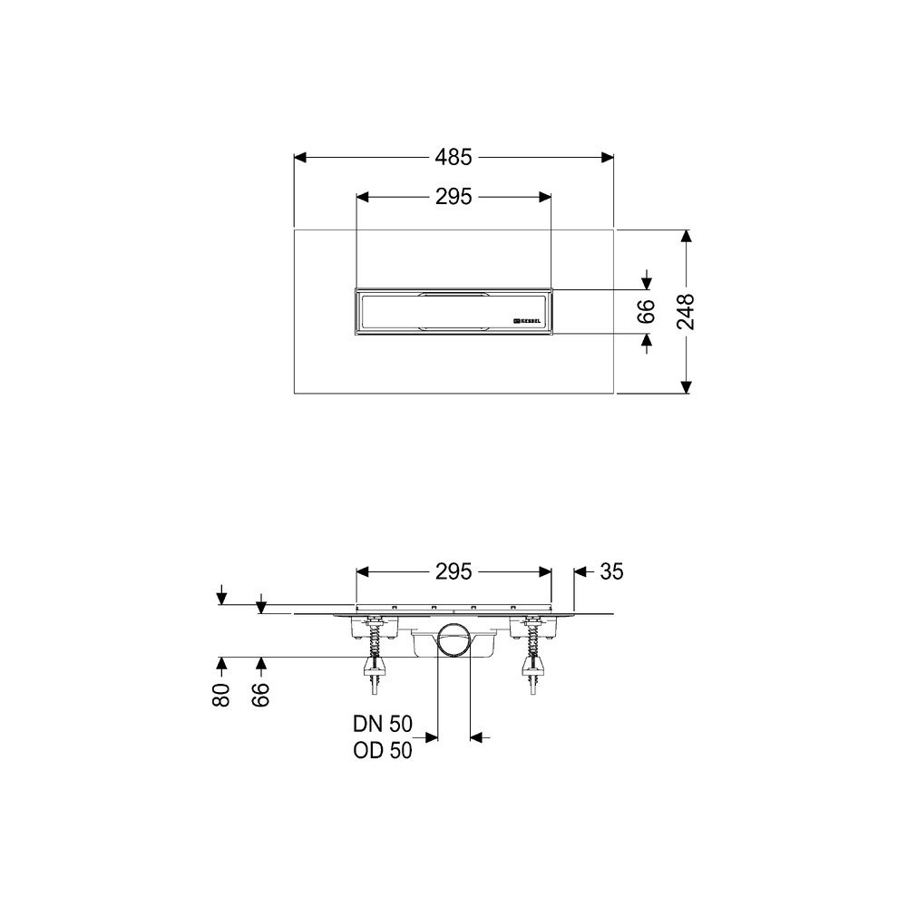 Kessel Linearis Duschrinne Compact DN 50 WaD, V2A, Länge 300mm... KESSEL-45600.59M 4026092078877 (Abb. 3)