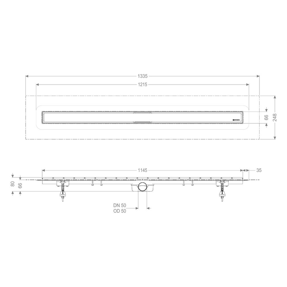 Kessel Duschrinne Linearis Compact DN 50 WaD, V2A, Länge 1.150mm... KESSEL-45600.67M 4026092078952 (Abb. 8)