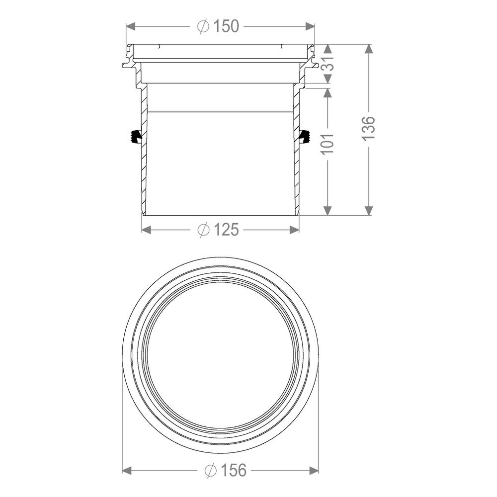 Kessel Verlängerungsstück für Ecoguss, H 136mm, 48195... KESSEL-48195 4026092111031 (Abb. 2)
