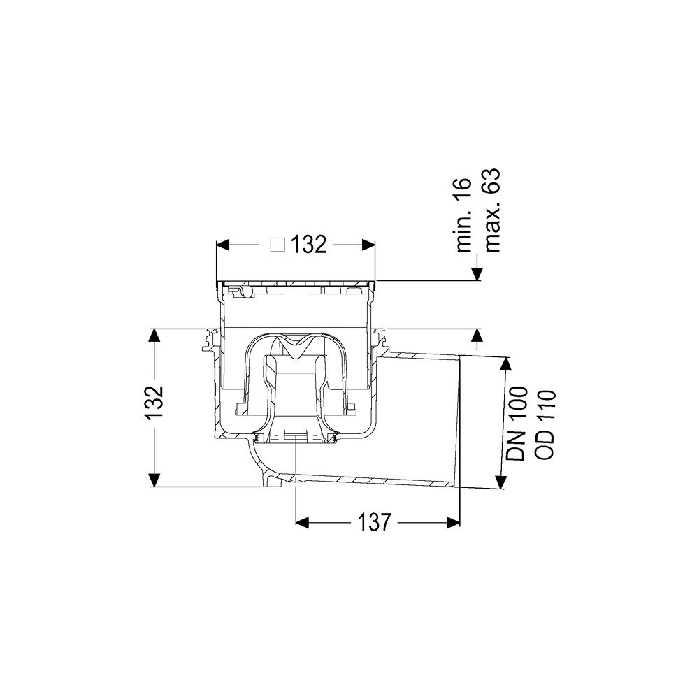 Kessel Boden-/Deckenablauf Ecoguss DN 100 Designrost, seitlich... KESSEL-48311.63 4026092053102 (Abb. 2)