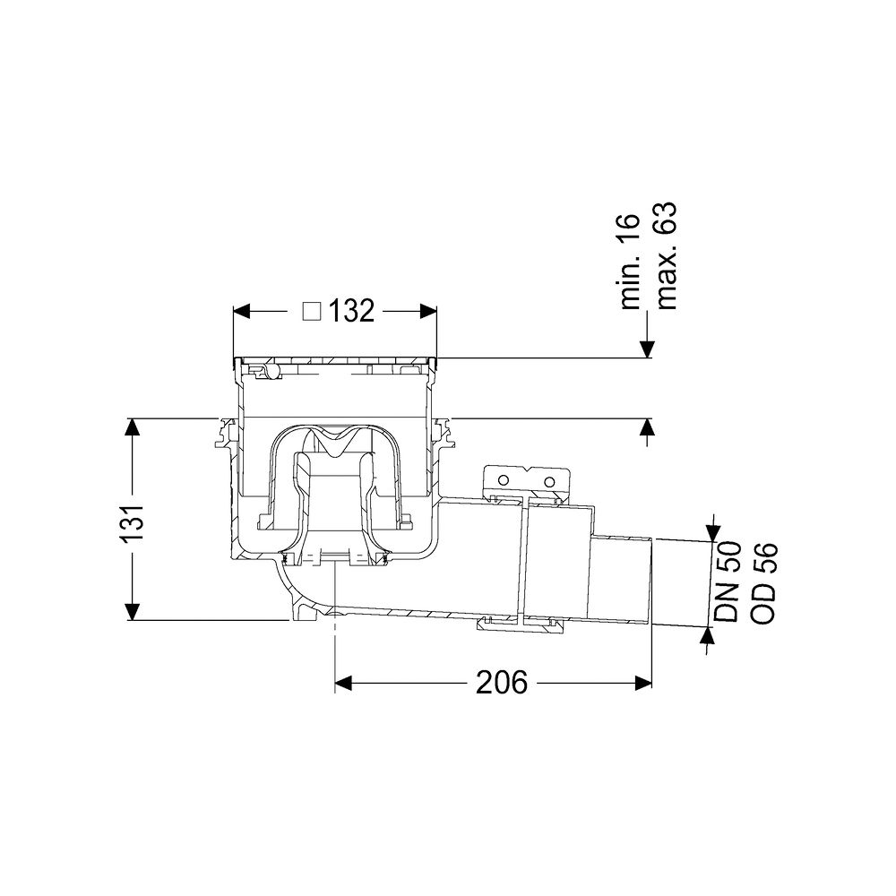 Kessel Boden-/Deckenablauf Ecoguss DN 50 Designrost, seitlich... KESSEL-48358.63 4026092053041 (Abb. 2)