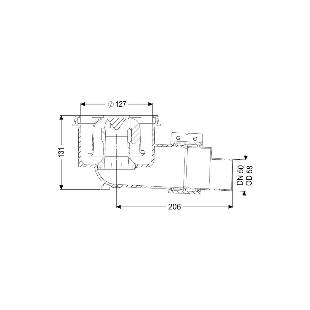 Kessel Ecoguss Grundkörper DN 50, Auslauf seitlich... KESSEL-48358 4026092033241 (Abb. 2)