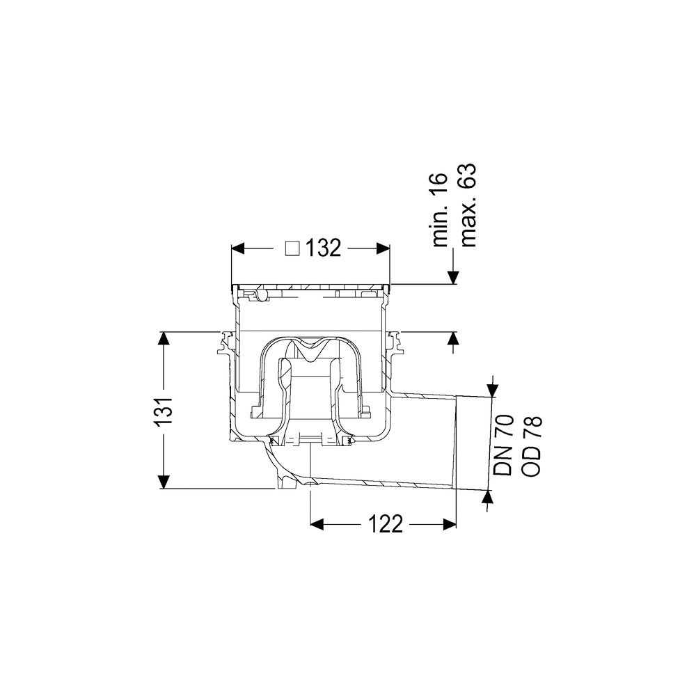 Kessel Boden-/Deckenablauf Ecoguss DN 70 Designrost, seitlich... KESSEL-48378.63 4026092053065 (Abb. 2)