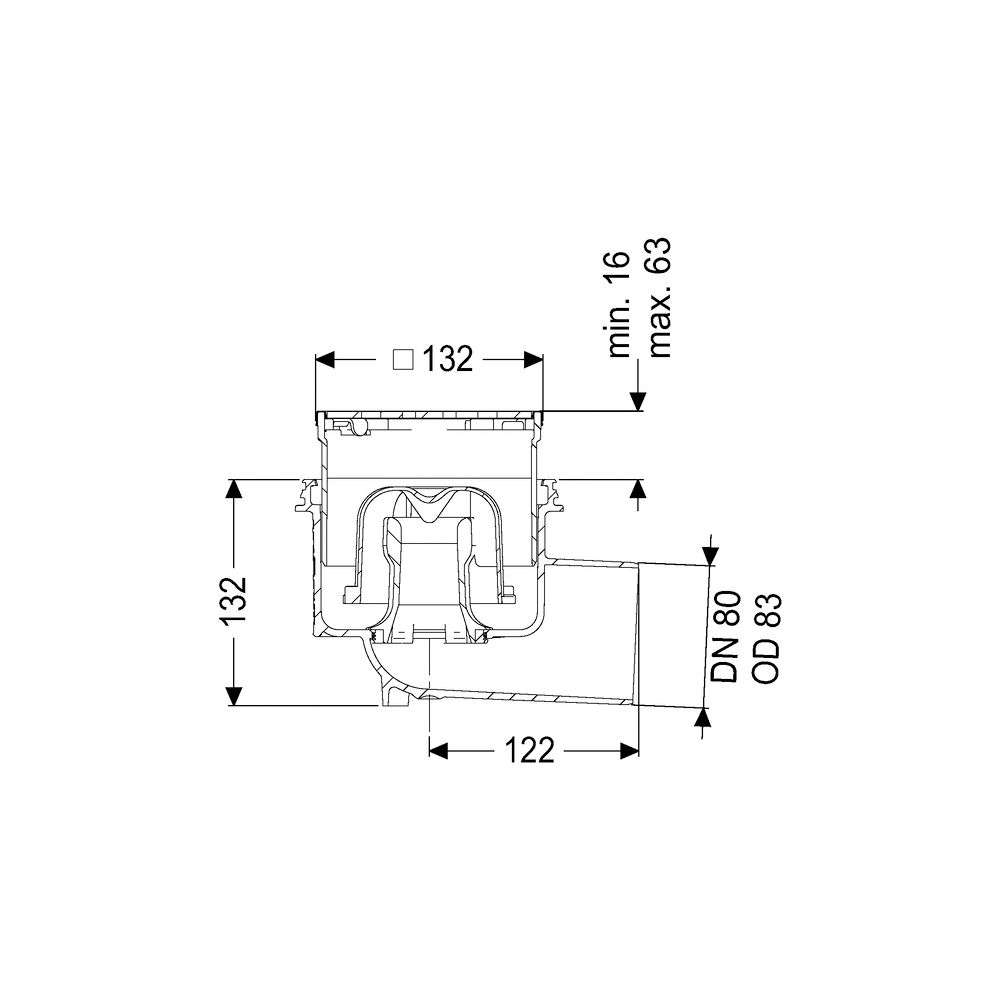 Kessel Boden-/Deckenablauf Ecoguss DN 80 Designrost, seitlich... KESSEL-48383.63 4026092053959 (Abb. 2)