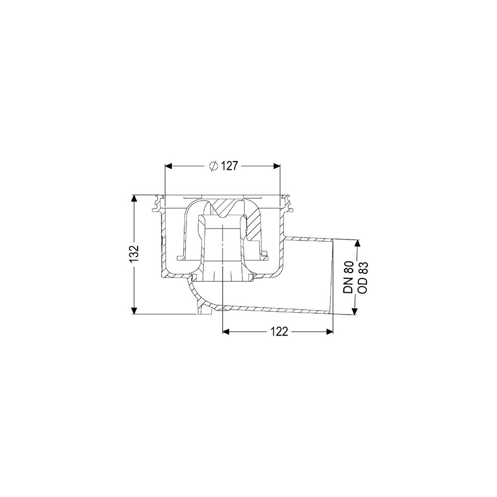 Kessel Ecoguss Grundkörper DN 80, Auslauf seitlich... KESSEL-48383 4026092033265 (Abb. 2)