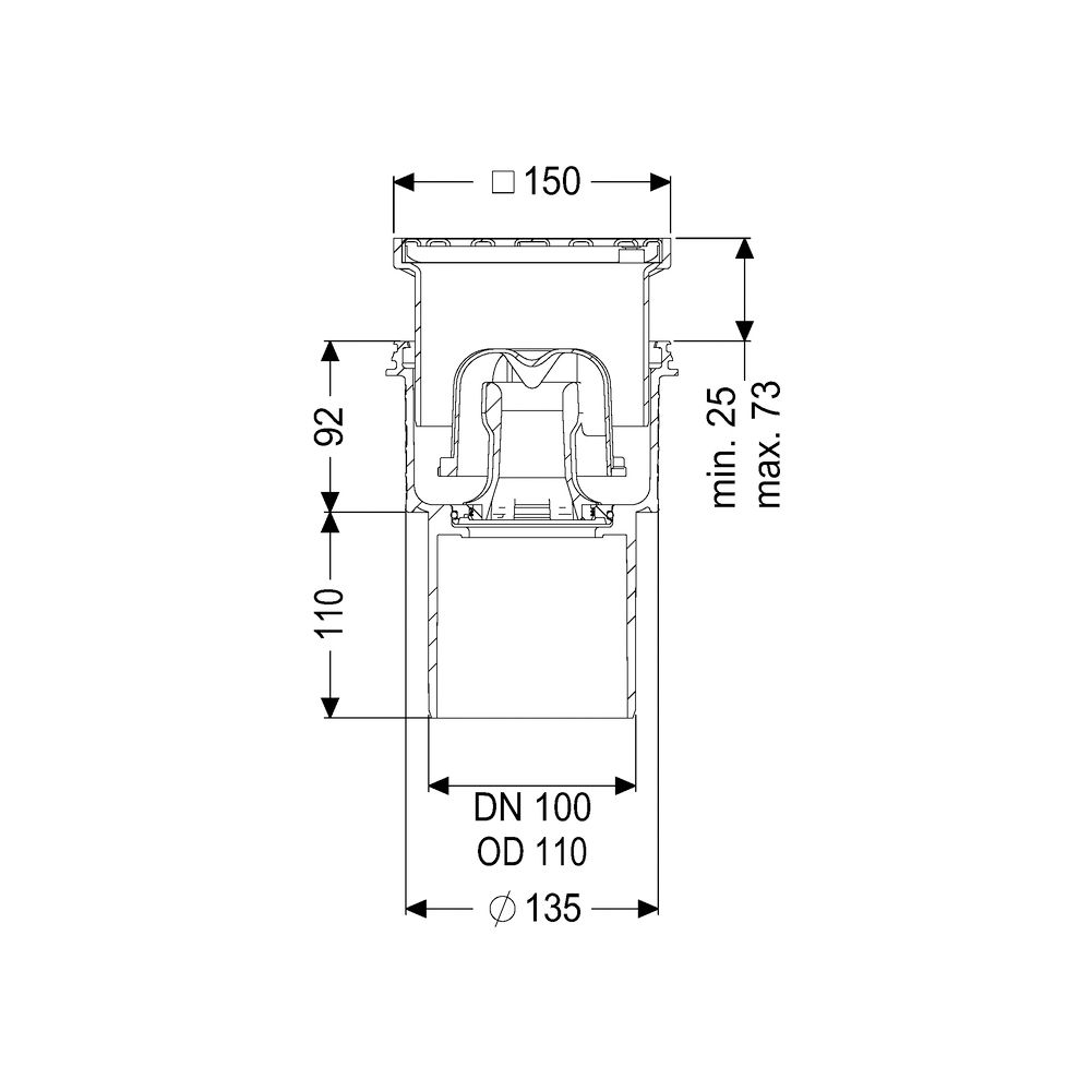 Kessel Boden-/Deckenablauf Ecoguss DN 100 Schlitzrost, senkrecht... KESSEL-48411.11 4026092034323 (Abb. 2)