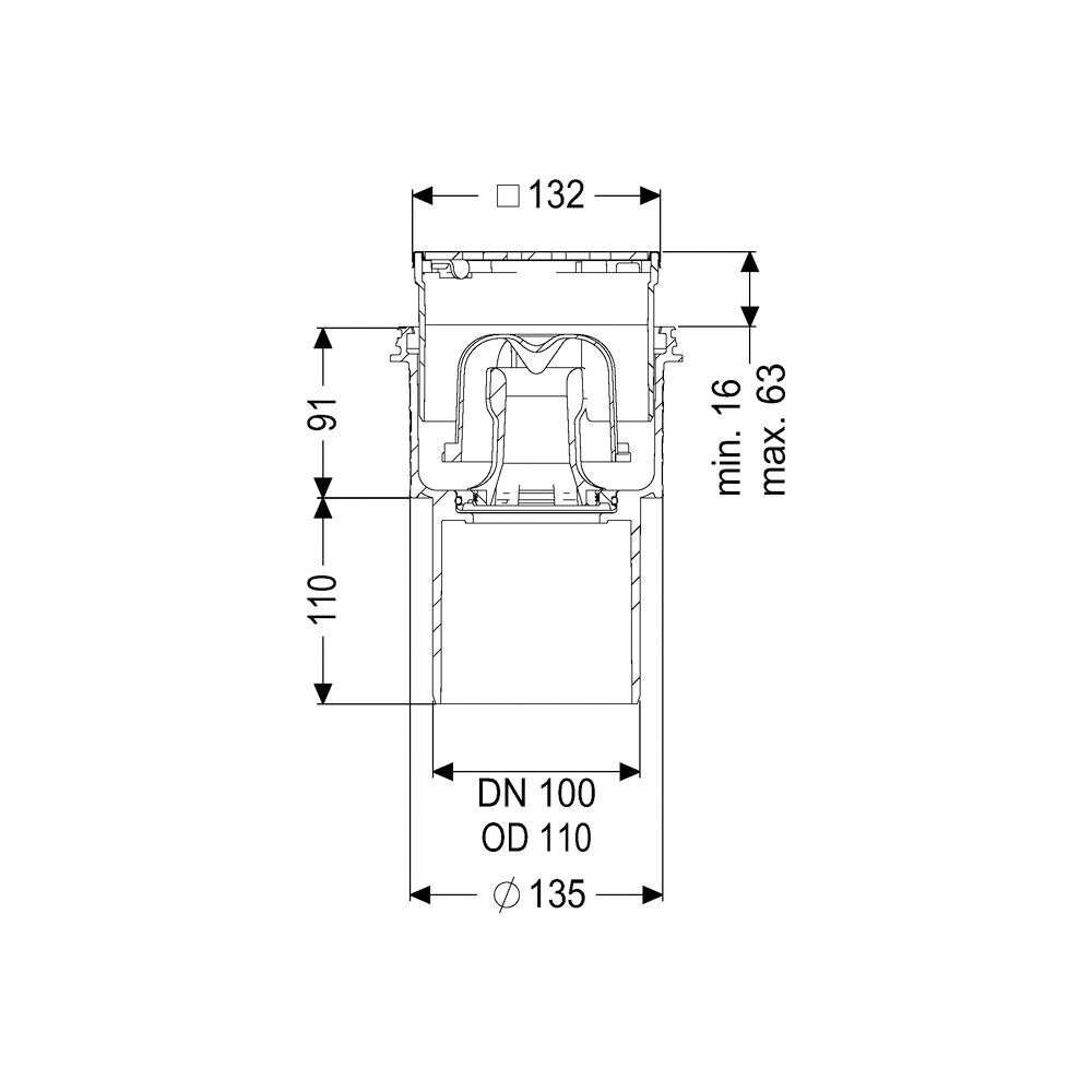 Kessel Boden-/Deckenablauf Ecoguss DN 100 Designrost, senkrecht... KESSEL-48411.63 4026092053096 (Abb. 2)