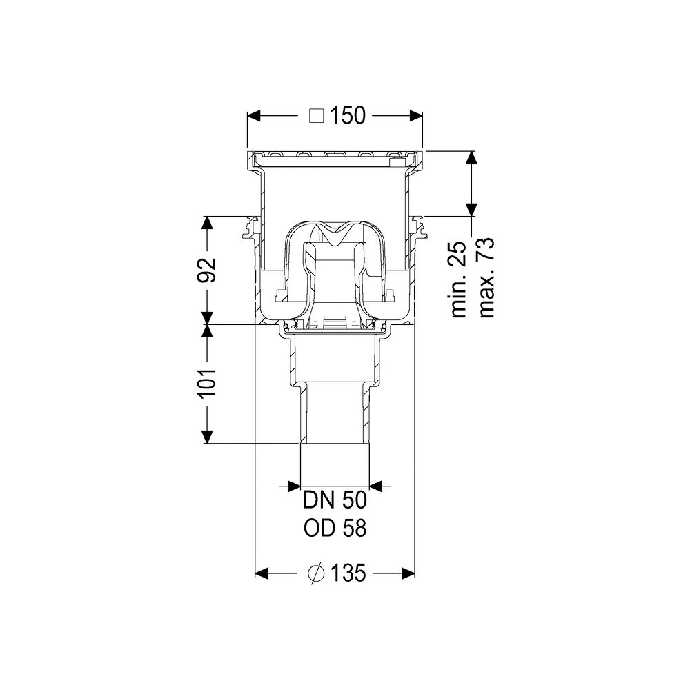 Kessel Boden-/Deckenablauf Ecoguss DN 50 Schlitzrost, senkrecht... KESSEL-48458.11 4026092034347 (Abb. 2)