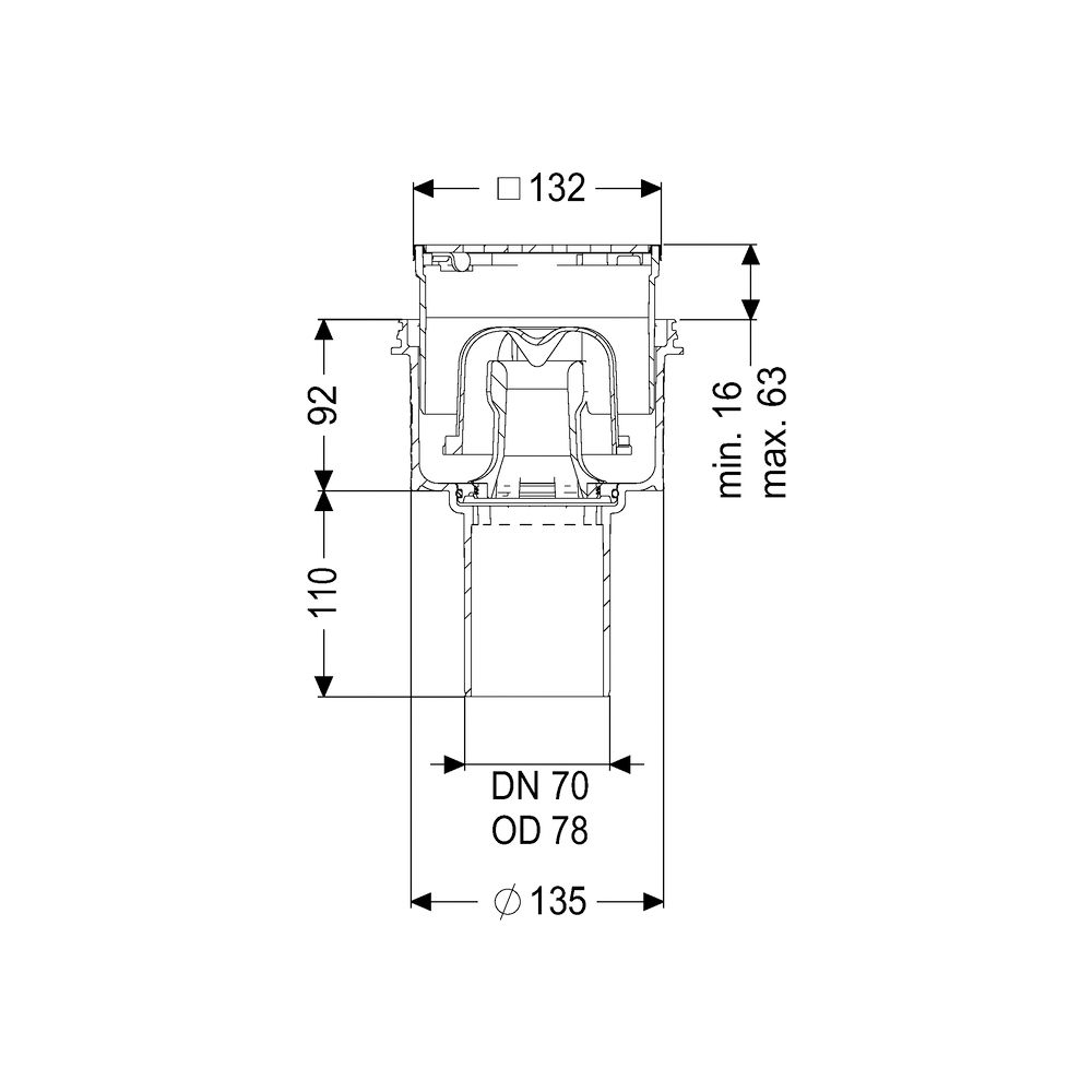 Kessel Boden-/Deckenablauf Ecoguss DN 70 Designrost, senkrecht... KESSEL-48478.63 4026092053058 (Abb. 2)