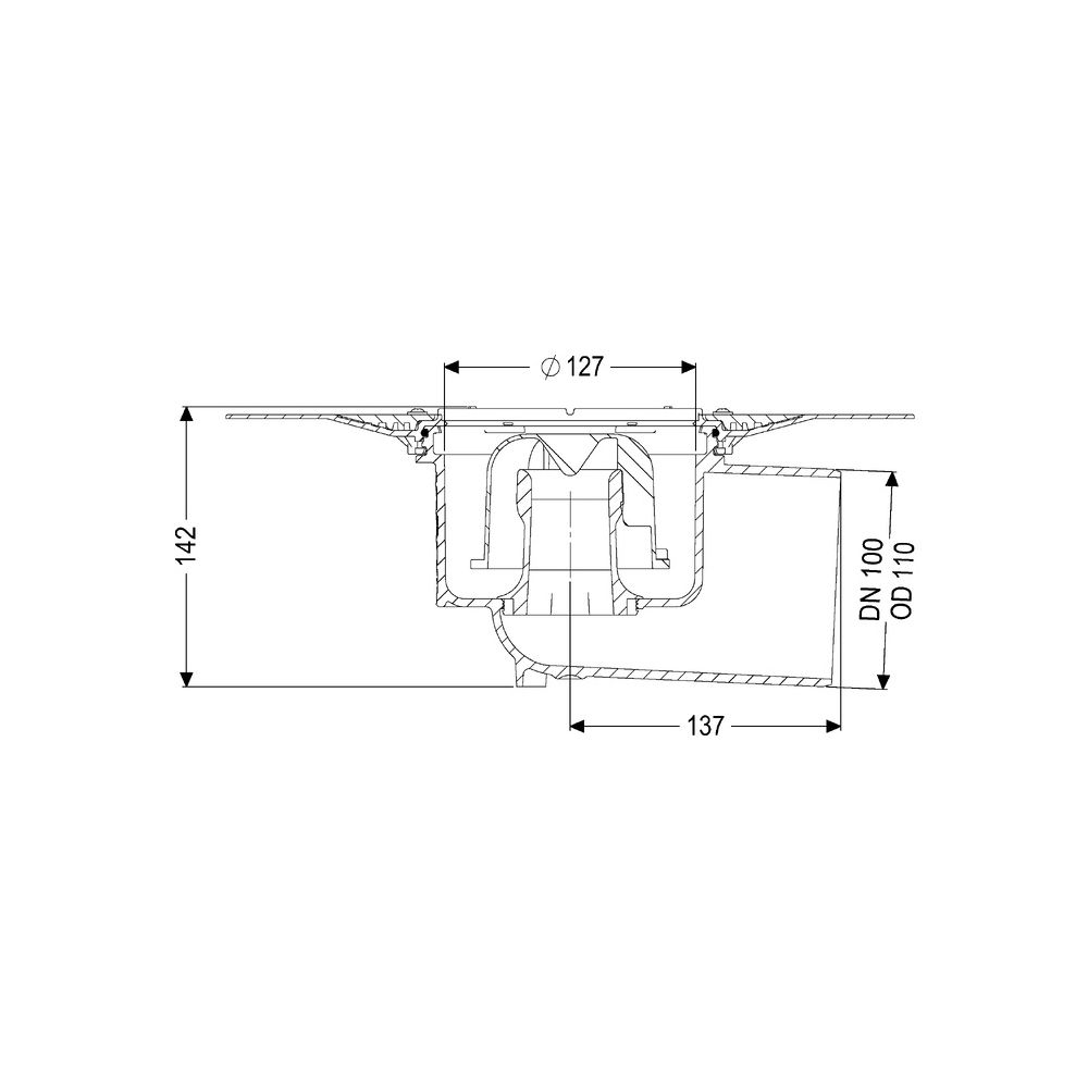 Kessel Ecoguss Grundkörper Klebeflansch DN 100, Auslauf seitlich... KESSEL-48511 4026092032589 (Abb. 2)