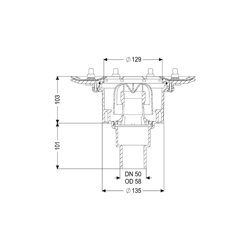 Kessel Ecoguss Grundkörper Pressflansch DN 50, Auslauf senkrecht... KESSEL-48858 4026092033357 (Abb. 2)
