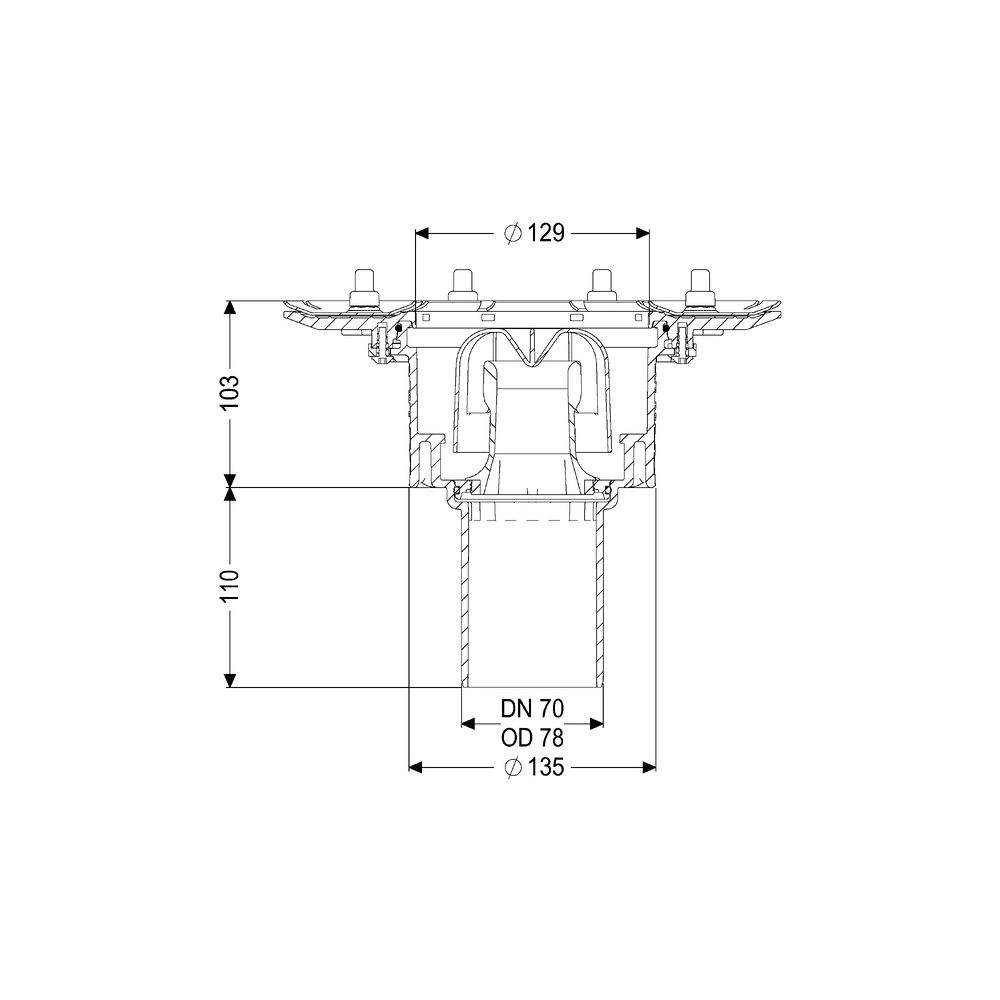 Kessel Ecoguss Grundkörper Pressflansch DN 70, Auslauf senkrecht... KESSEL-48878 4026092032657 (Abb. 2)