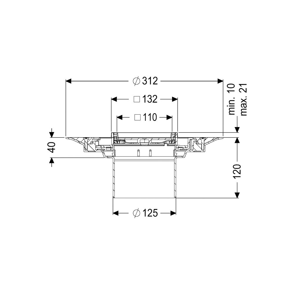 Kessel Aufsatzstück Variofix befliesbar V2A K3... KESSEL-48906 4026092029756 (Abb. 2)