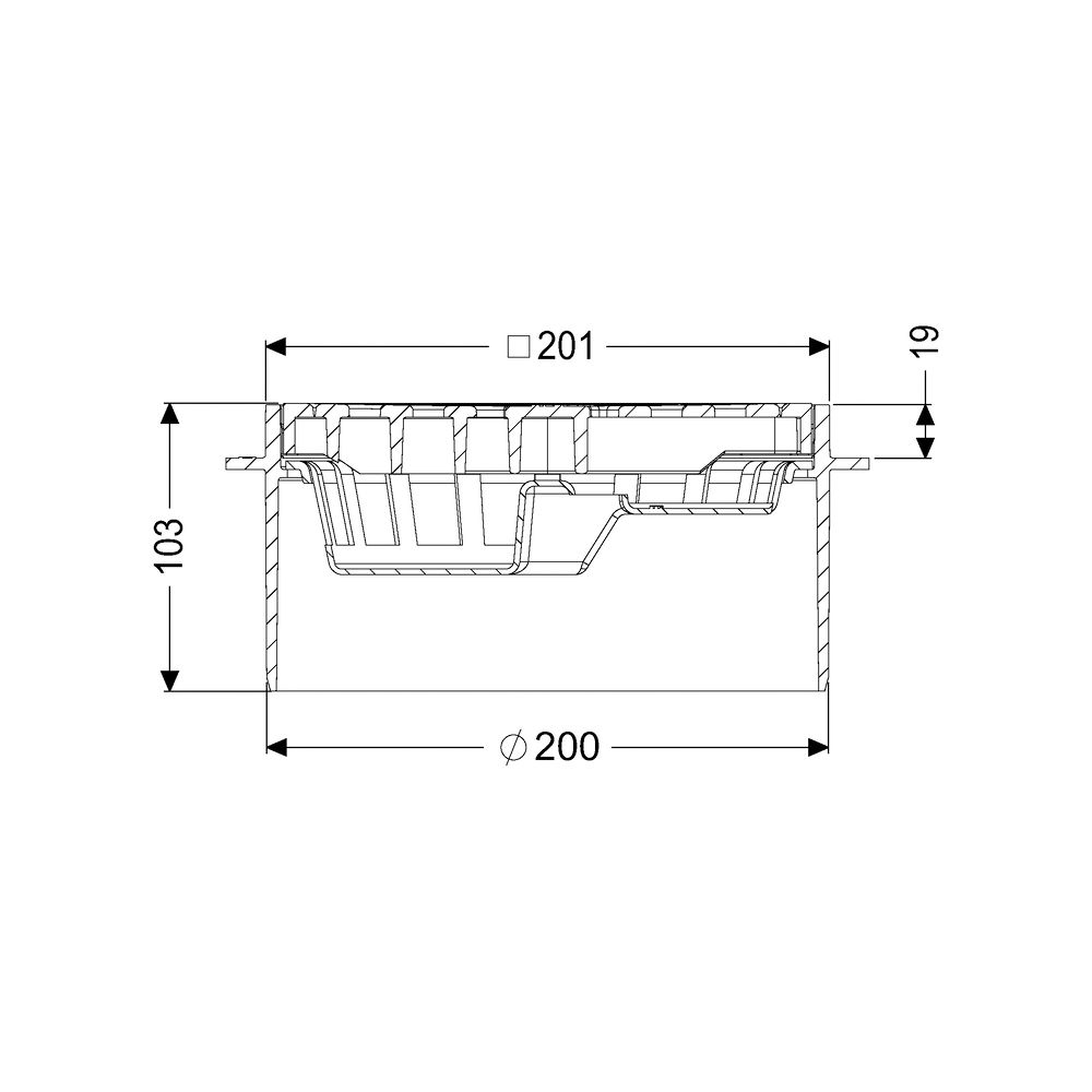 Kessel Aufsatzstück Schlitzrost 200x200mm K3, Schwarz... KESSEL-48964 4026092085486 (Abb. 2)