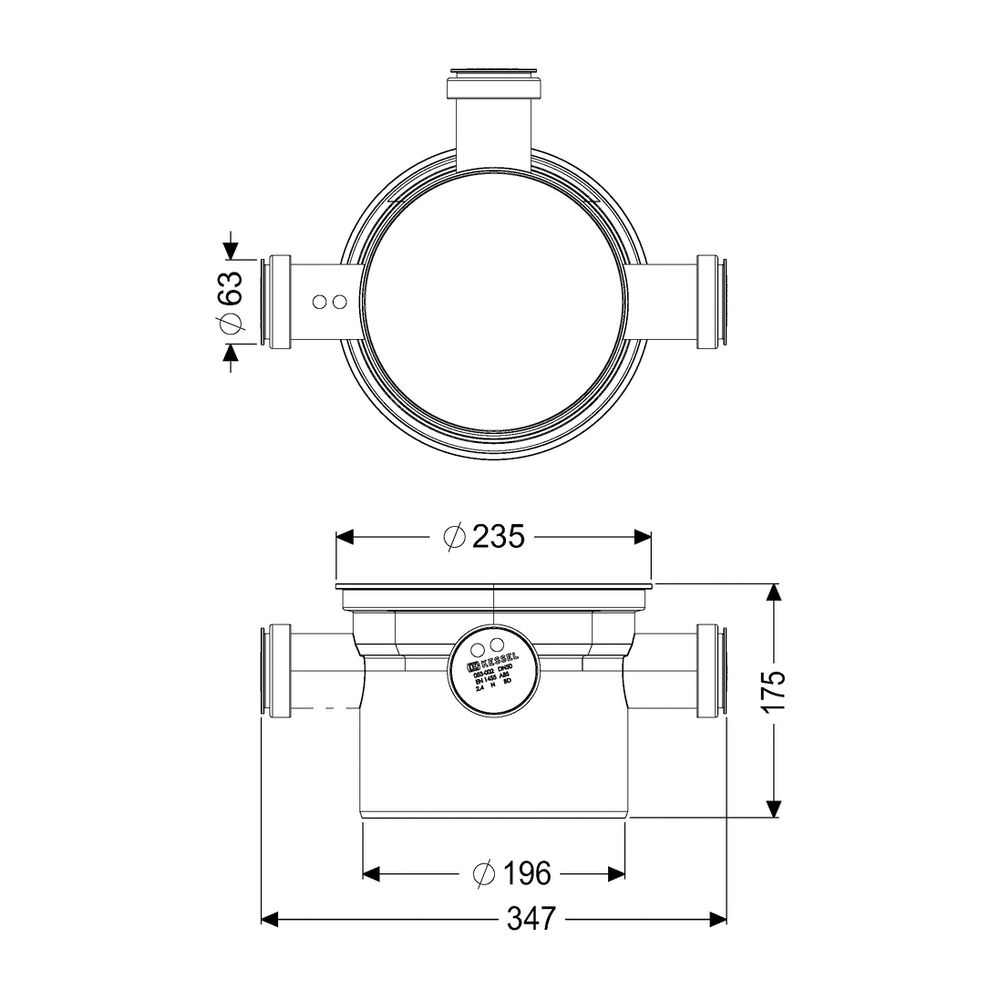 Kessel Verlängerungsstück System 200, 3 Zuläufe DN 50... KESSEL-48966 4026092097281 (Abb. 2)