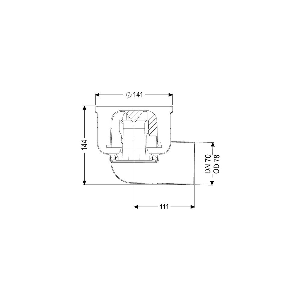 Kessel Grundkörper Ferrofix System 125 DN 70, Auslauf seitlich... KESSEL-54400 4026092053614 (Abb. 2)