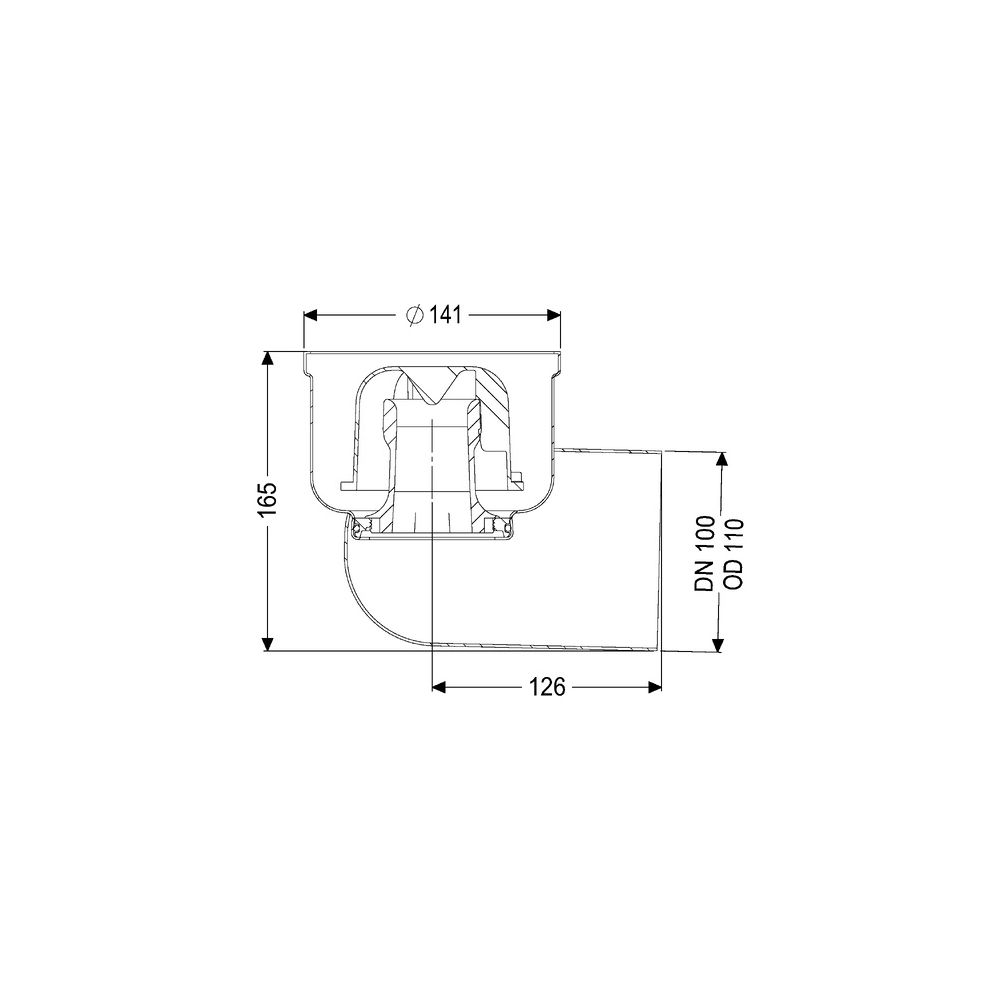 Kessel Grundkörper Ferrofix System 125 DN 100, Auslauf seitlich... KESSEL-54420 4026092053621 (Abb. 2)