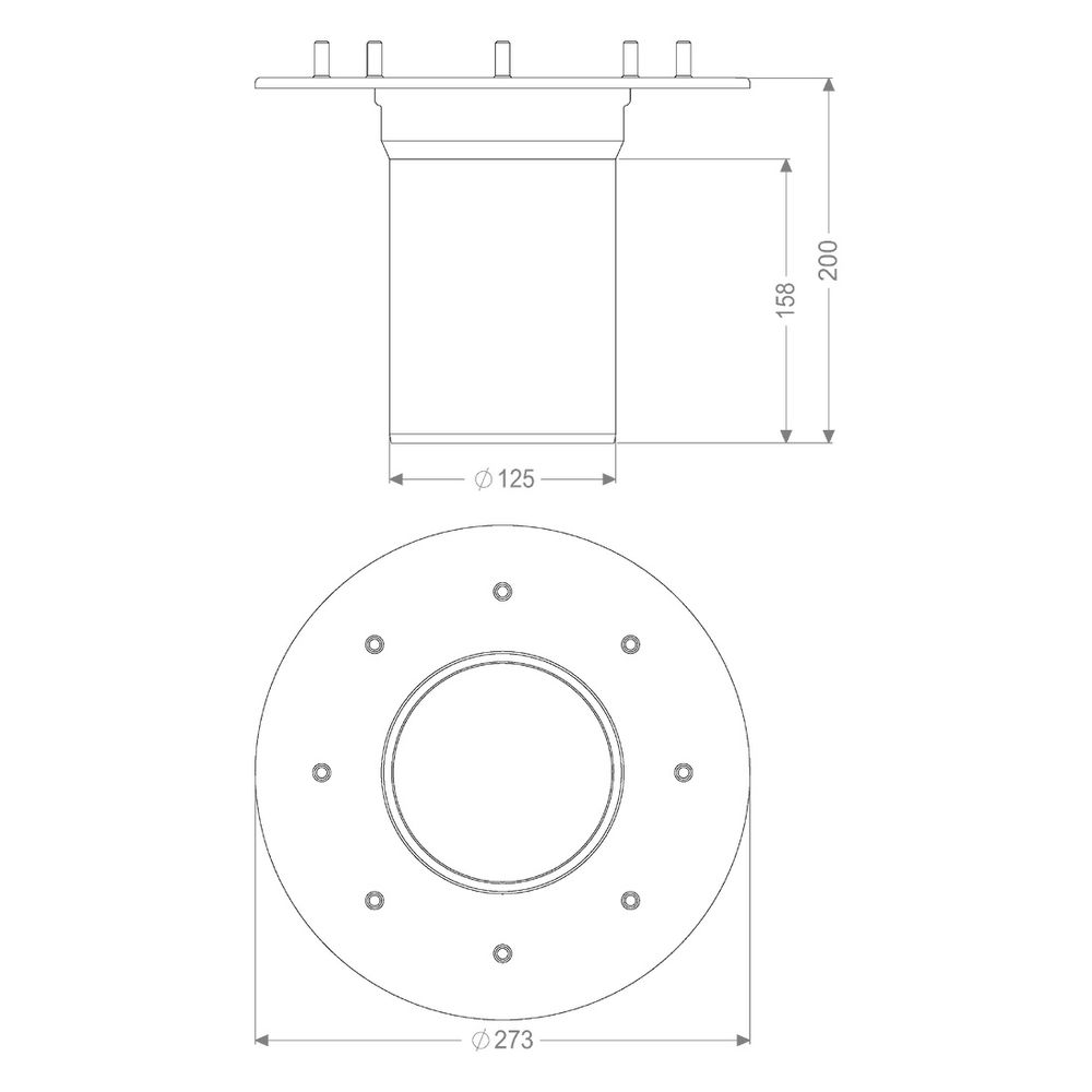 Kessel Verlängerungsstück für Ferrofix System 125, Edelstahl 200mm, 54906... KESSEL-54906 4026092110713 (Abb. 2)