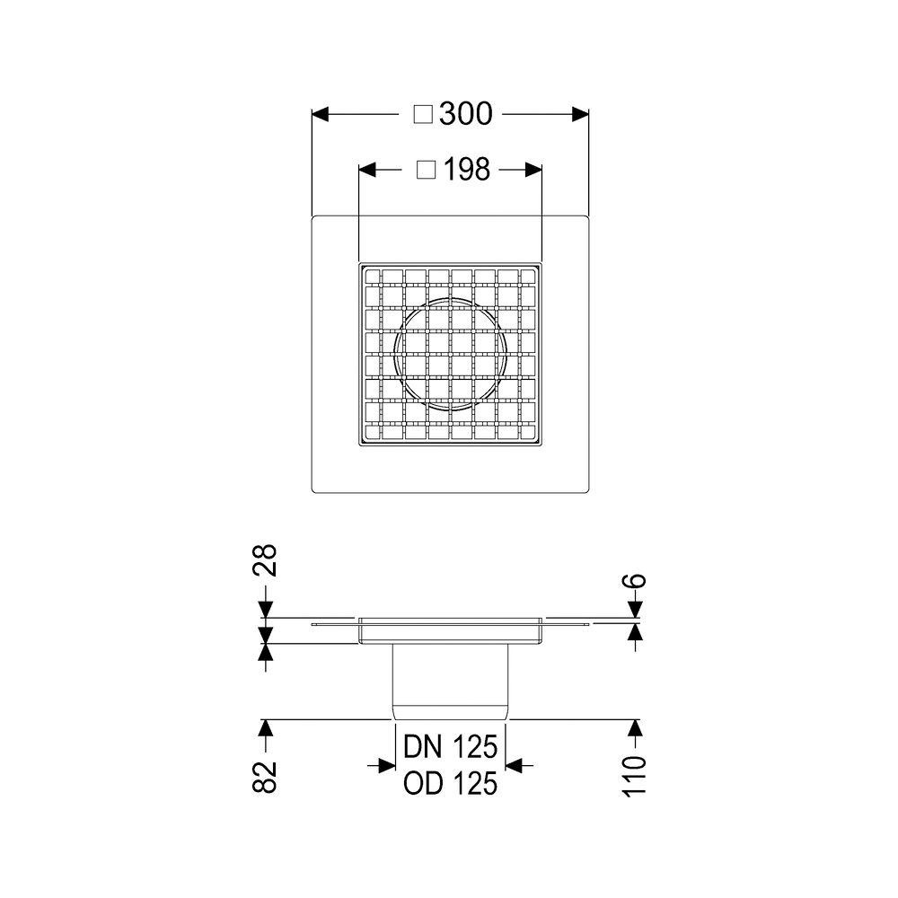 Kessel Aufsatzstück Ferrofix Klebeflansch 200x200mm Höhe 6mm Gitterrost... KESSEL-54928 4026092099896 (Abb. 2)