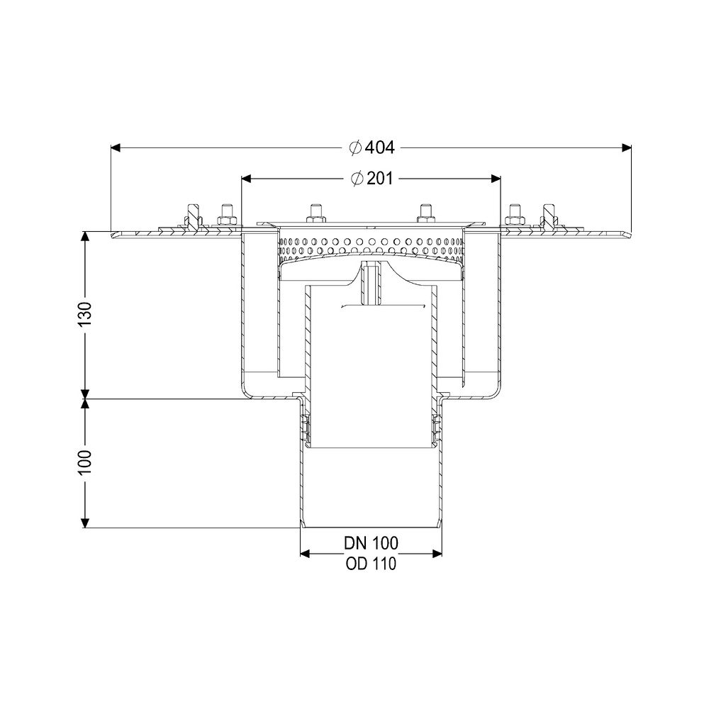 Kessel Grundkörper Ferrofix System 185, DN 100, senkrecht, Edelstahl... KESSEL-55110 4026092107515 (Abb. 2)