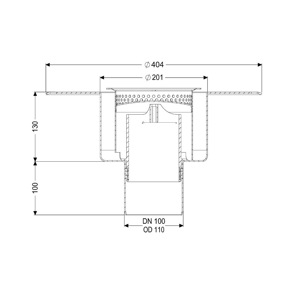 Kessel Grundkörper Klebeflansch System 185, DN 100, senkrecht, mit Geruchsverschluss und ... KESSEL-55120 4026092107539 (Abb. 2)