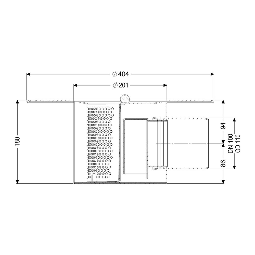 Kessel Grundkörper Klebeflansch System 185, DN 100 waagerecht, Edelstahl 1.4301... KESSEL-55125 4026092107546 (Abb. 2)