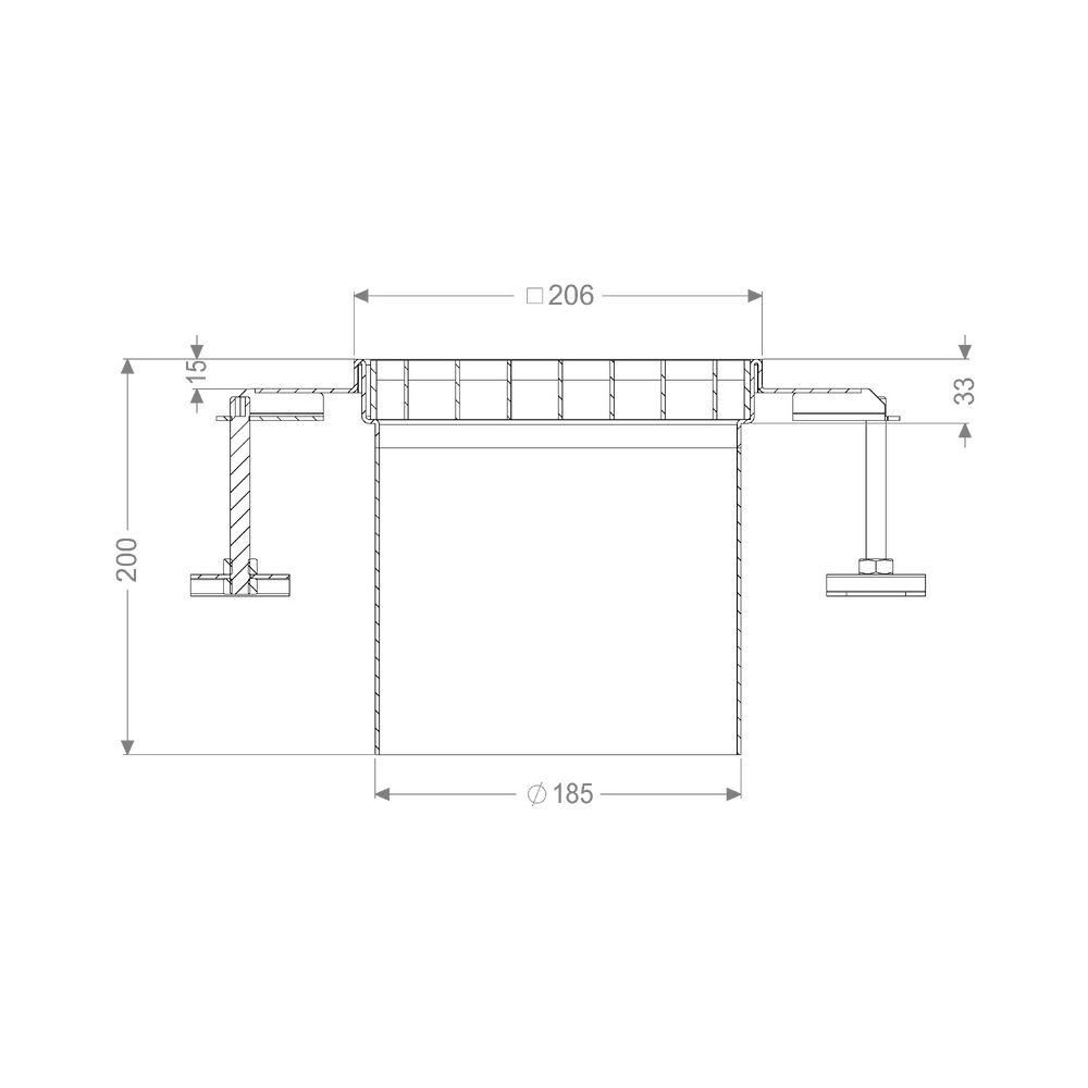 Kessel Aufsatzstück Ferrofix 185, 206x206x200mm, L 15, Edelstahl, 55130... KESSEL-55130 4026092107553 (Abb. 2)