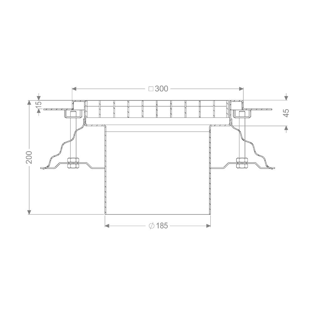 Kessel Aufsatzstück Ferrofix, 300x300mm, Gitterrost, L 15, Edelstahl, 55131... KESSEL-55131 4026092107560 (Abb. 2)