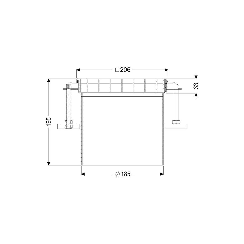 Kessel Aufsatzstück Ferrofix, 206x206mm, L 15, Edelstahl... KESSEL-55134 4026092107591 (Abb. 2)