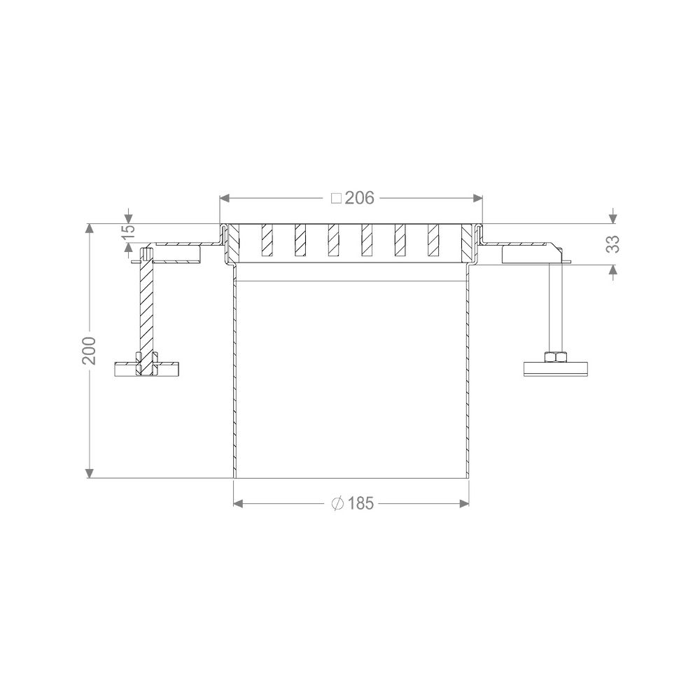 Kessel Aufsatzstück Ferrofix 185, 206x206x200mm, Edelstahl, 15mm... KESSEL-55136 4026092107614 (Abb. 2)
