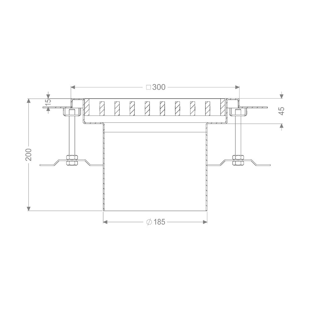 Kessel Aufsatzstück Ferrofix System 185 L 15, 300x300mm, Edelstahl... KESSEL-55137 4026092107621 (Abb. 2)