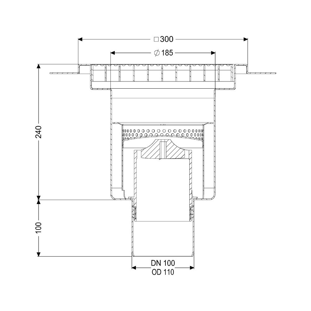 Kessel Ablaufkörper Ferrofix KF6, DN 100, 300x300mm, L 15... KESSEL-55150 4026092107751 (Abb. 2)