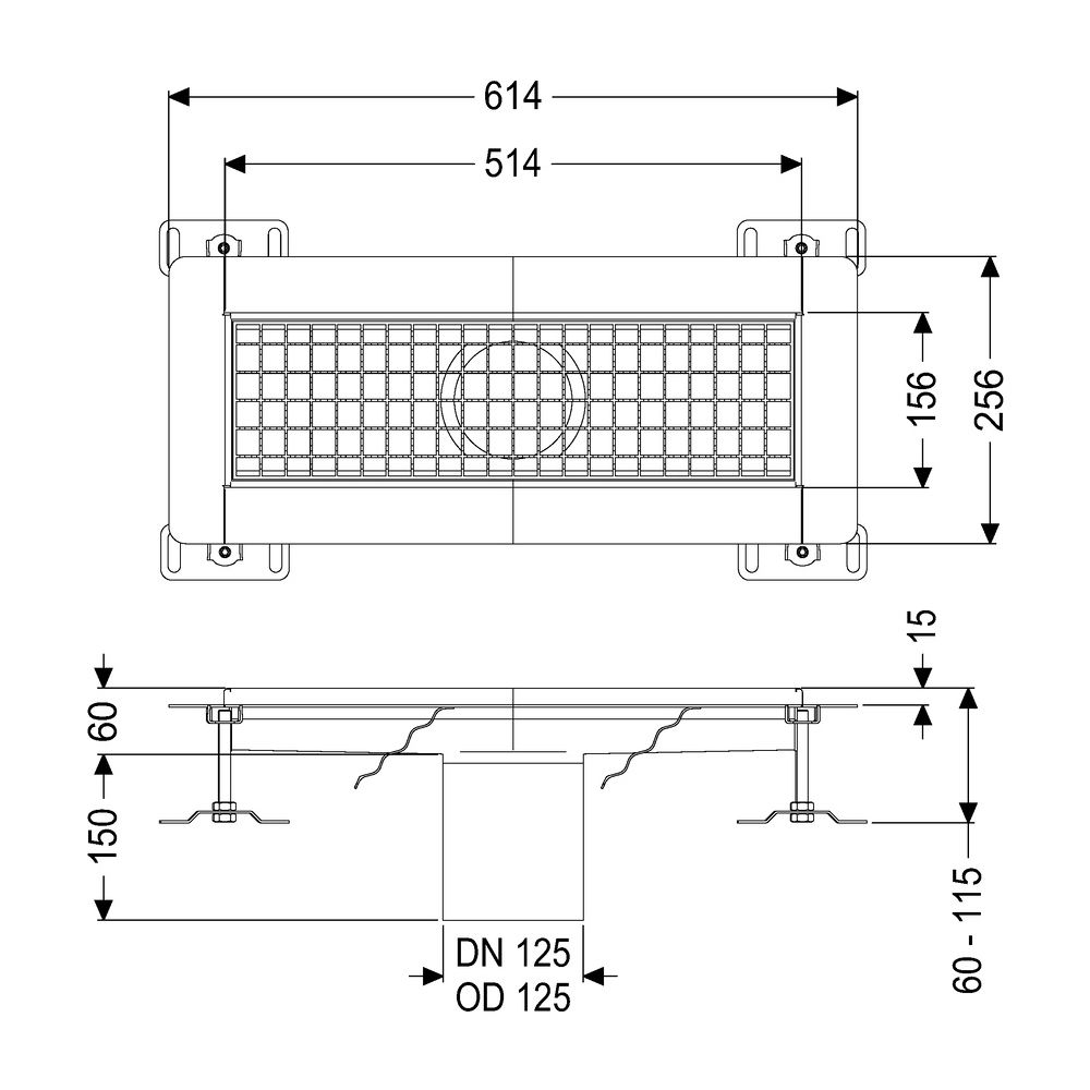 Kessel Ferrofix Kastenrinne DN 125 Klebeflansch, Höhe 15mm, 153x511mm... KESSEL-6015050 4026092066461 (Abb. 2)