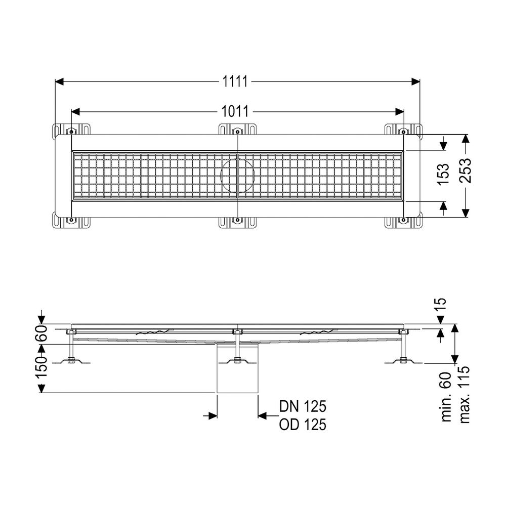 Kessel Kastenrinne Ferrofix Klebeflansch Höhe 15mm 153x1011mm... KESSEL-6015100 4026092054642 (Abb. 2)