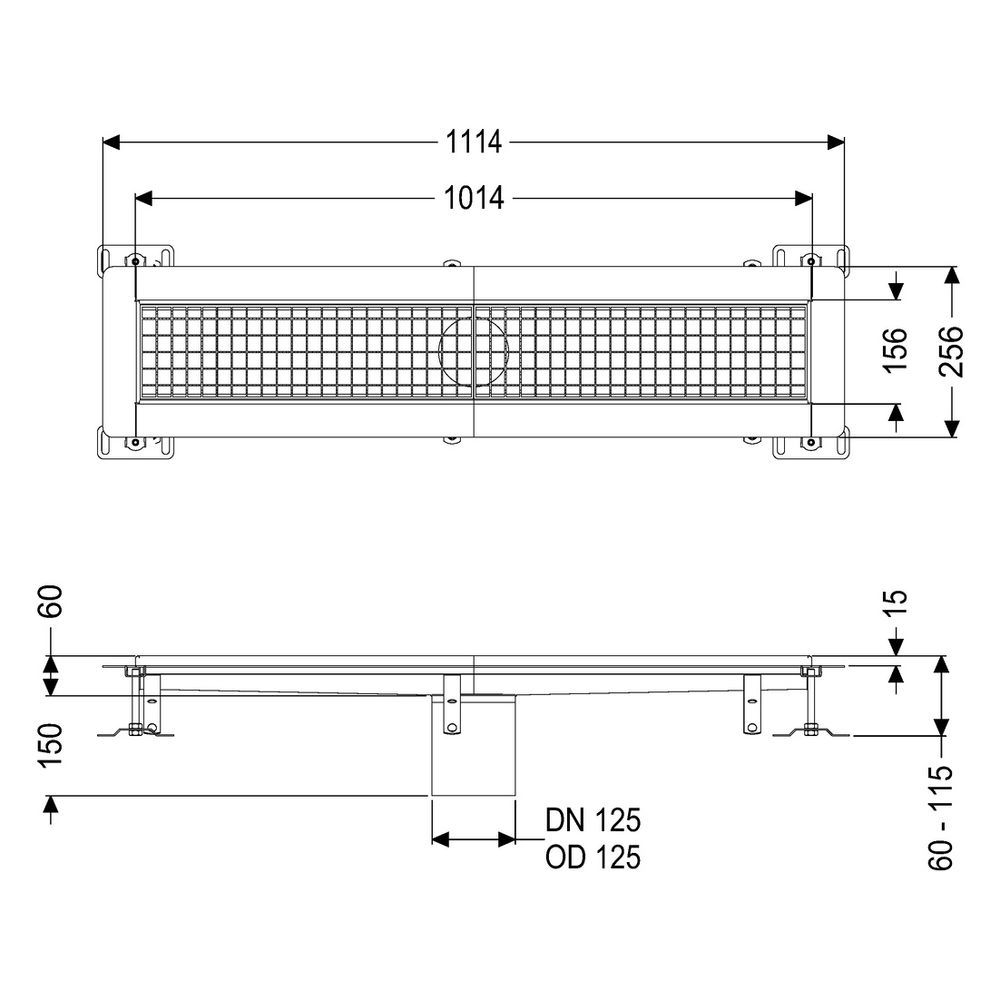 Kessel Ferrofix Kastenrinne DN 125 Klebeflansch, Höhe 15mm, 153x1011mm... KESSEL-6015100 4026092054642 (Abb. 2)