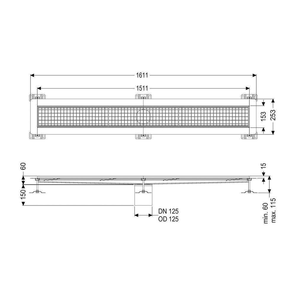 Kessel Kastenrinne Ferrofix Klebeflansch Höhe 15mm 153x1511mm... KESSEL-6015150 4026092054659 (Abb. 2)