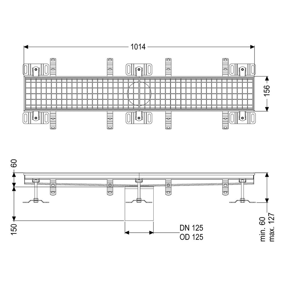 Kessel Kastenrinne Ferrofix, DN 125, 156x1.014mm, ohne Klebeflansch, Edelstahl, Silber... KESSEL-6115100 4026092098899 (Abb. 2)