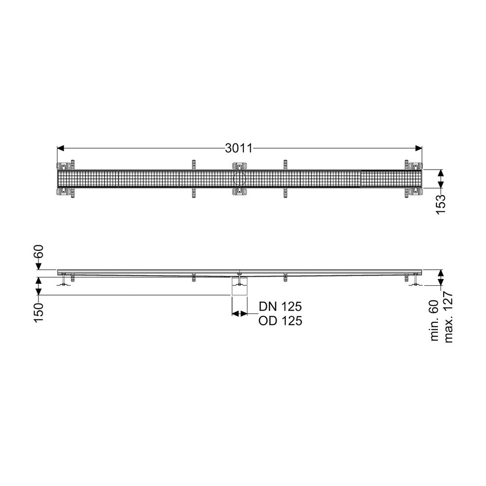 Kessel Kastenrinne Ferrofix, DN 125, 153x3.011mm, ohne Klebeflansch, Edelstahl, Silber... KESSEL-6115300 4026092098936 (Abb. 3)