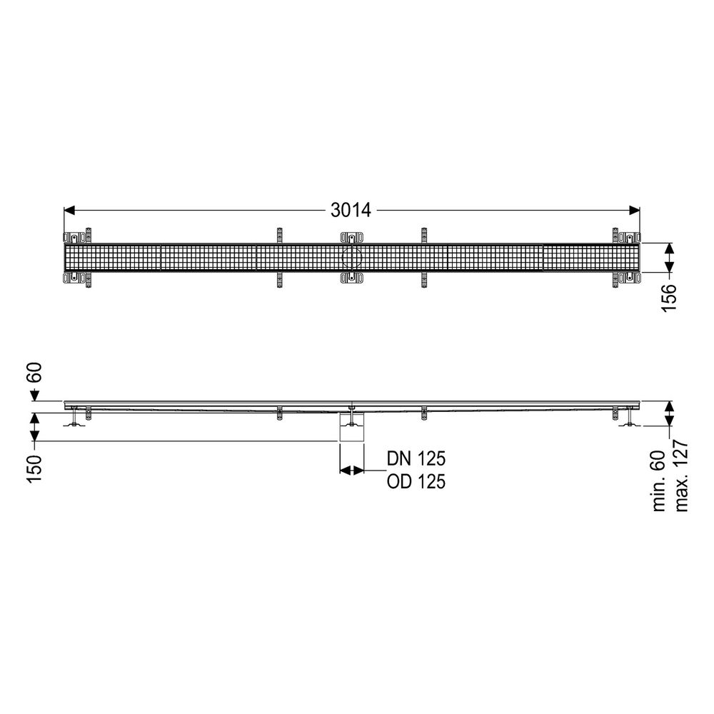 Kessel Kastenrinne Ferrofix, DN 125, 153x3.011mm, ohne Klebeflansch, Edelstahl, Silber... KESSEL-6115300 4026092098936 (Abb. 2)
