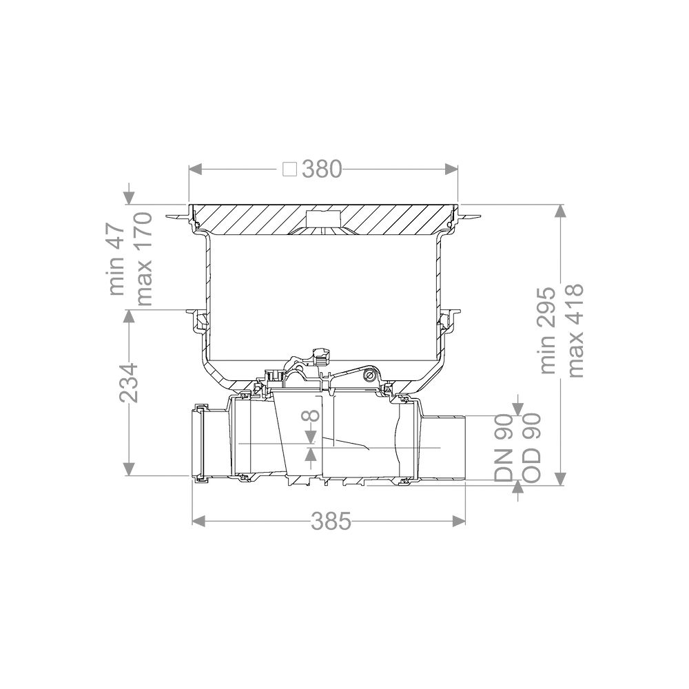 Kessel Reinigungsrohr Staufix DN 90 Bodenplatte, Schwarz... KESSEL-700090.10S 4026092075869 (Abb. 2)