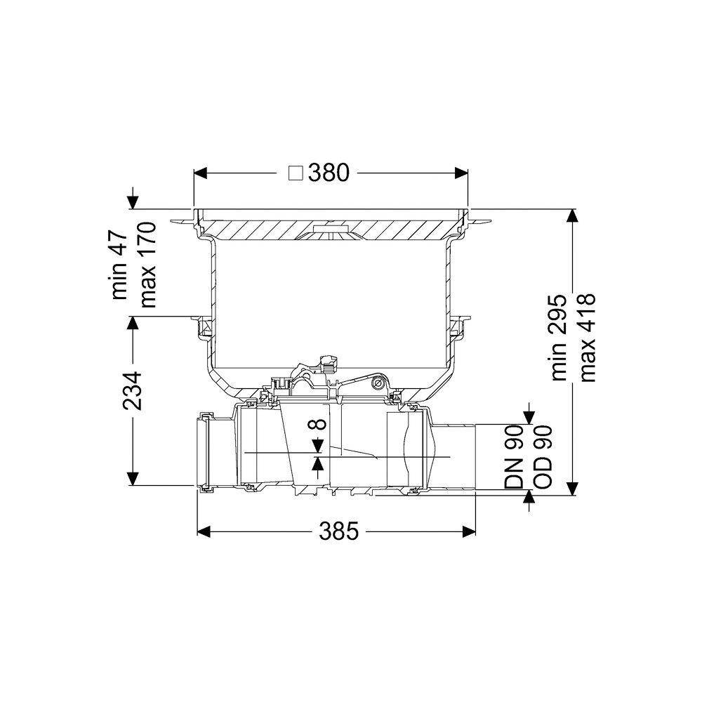 Kessel Reinigungsrohr Staufix DN 90 Bodenplatte, befliesbar... KESSEL-700090.10X 4026092075876 (Abb. 2)