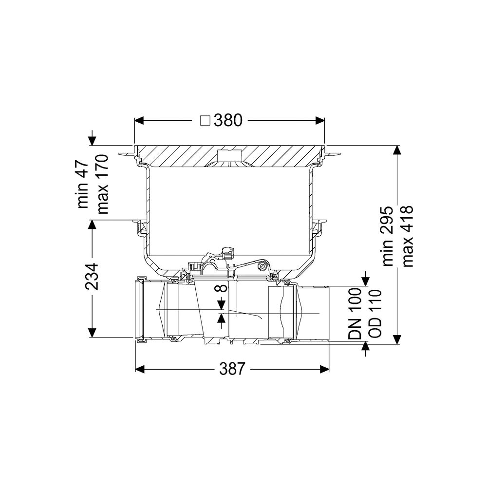 Kessel Reinigungsrohr Staufix DN 100 Bodenplatte, Schwarz... KESSEL-700100.10S 4026092075890 (Abb. 2)